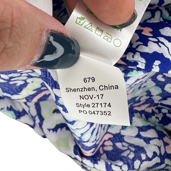 Lilly Pulitzer Kahli Blue Grotto Bell Sleeve Top Size Small ML-114 - Picture 11 of 12